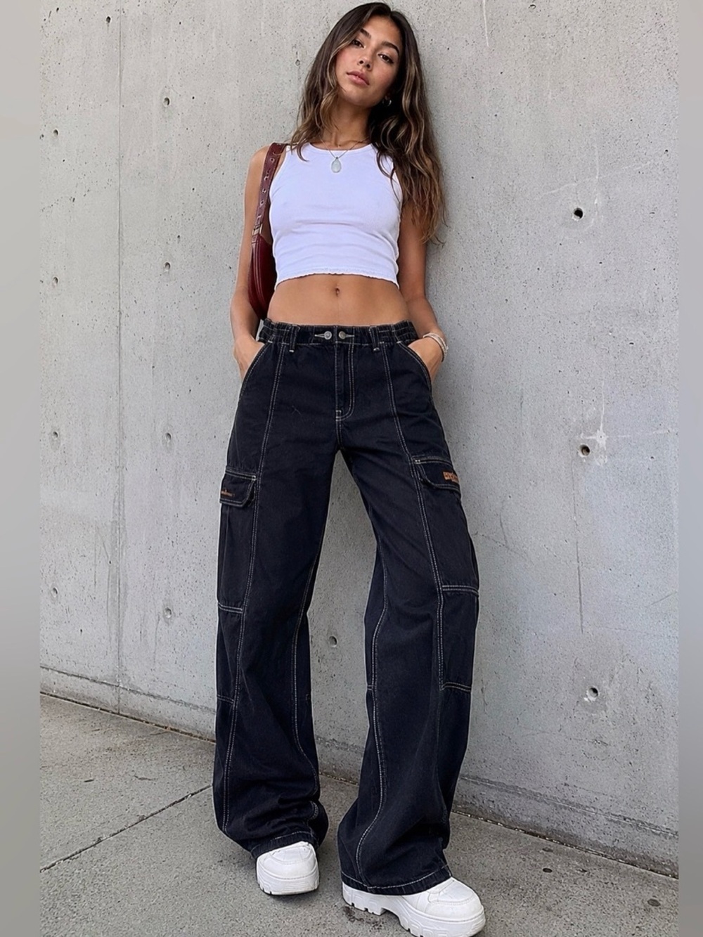 Urban Outfitters BDG slouchy skater Black Wide-Leg Jeans